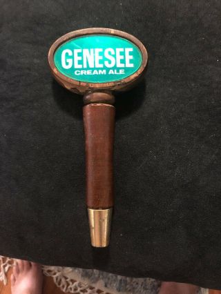 Genesee Cream Ale Beer Wood Tap Handle Knob Bar Rochester NY RARE 3