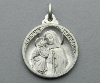 French Antique Religious Pendant.  Saint Virgin Mary,  Our Lady Of The Road.  Medal