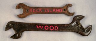 Antique Rock Island Wrench Wood Wrench Tractor Plow Farm Tools Hand Tools