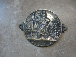 Large Size Antique St Christopher Medal For Car Auto Display Use
