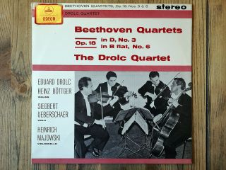 Columbia Sax2504 - Beethoven - String Quartets Nos.  3 & 6 - The Drolc Quartet Nm