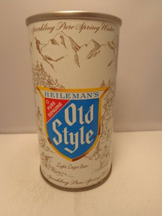 Heileman Old Style Straight Steel Pull Tab Beer Can 75 - 22 Contents 12oz On Side