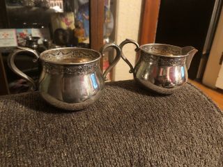 Rare Vintage Towle Sterling Silver Cream And Sugar Serving Set Old Master 670