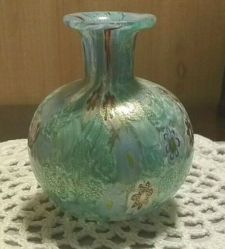 Gorgeous Vintage Murano Fratelli Toso Italy Millefiori Art Glass Vase 2.  5 " 2 - 1/2