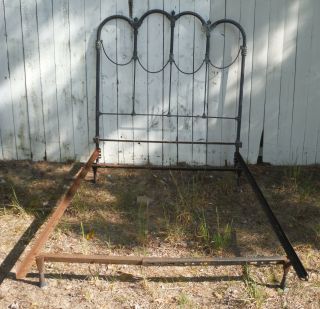 Full Vintage Iron Bed Headboard W/hollywood Frame Hold For (inthemistymorning)