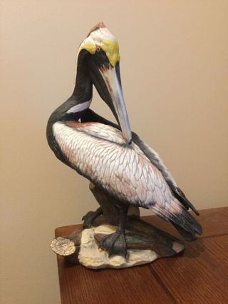 Outstanding 11 " Vintage Hachiro Goto Porcelain Pelican Bird Figurine