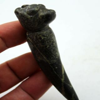 R242 Ancient Hongshan Culture Meteorite Jade Dragon Head Cone Amulet Talisman