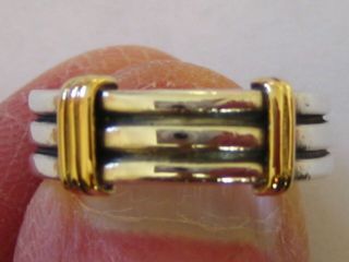 Fine Vintage 14ct Yellow Gold & 925 Silver Pandora Ring - Uk Size R
