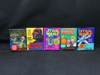1977 Topps Star Wars Series 1,  2,  3,  4,  5 Wax Packs - All Five