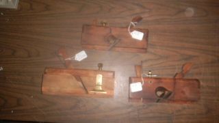3 - Collectible Antique Wooden Wood Molding Hand Planes