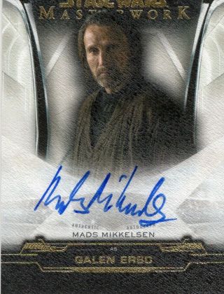2019 Topps Star Wars Masterwork Autograph Canvas Mads Mikkelsen Galen Erso 3/25