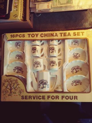 Vintage Toy Piece China Tea Set Made In Taiwan 