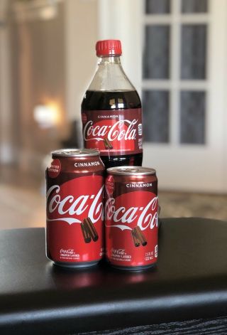 Cinnamon Coca - Cola Coke 1 Each 12 Oz,  7.  5 Oz Cans & 20 Oz Bottle Limited Edition