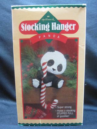 Panda - Hallmark Stocking Hanger - Candy Cane 1984