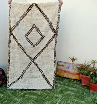 Beni Ourain Moroccan Handmade Rug Berber Azilal Runner Ge Vintage Carpet 2 