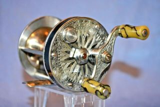 Rare Old Vintage Fishing Rod Reel Bronson Silver Princess 3700 Collectible