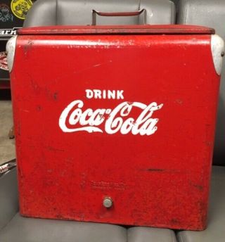 Vintage 1950 ' s Drink COCA COLA Metal COOLER 3