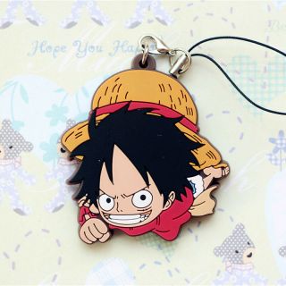 One Piece Pirate Straw Monkey D Luffy Pvc Figure Cell Phone Chain Strap Charm