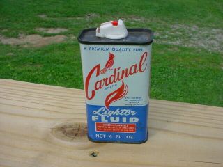Vintage Cardinal Lighter Fluid Handy Oiler Oil Tin Can No Bar Code