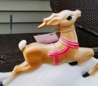 VINTAGE UNION PRODUCTS SANTA ' S SLEIGH AND REINDEER BLOW MOLD SMALL SIZE 32 X 11 2