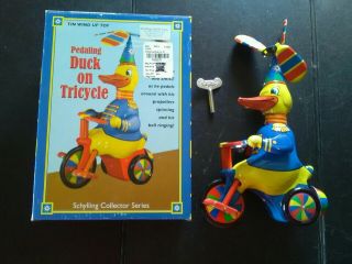 Schylling Duck On A Bike - Collectors Edition/wind Up Toy /boxed /great Shape /