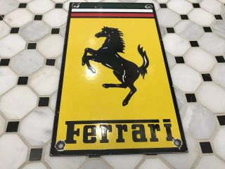 Vintage Ferrari Motor Oil Can Porcelain Gas Pump Sign Advertising Prancing Horse