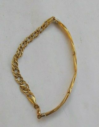 Rare Vintage 18k Solid Gold Bracelet Chain Thick Jewelry 18kt 7 " Italy Look Nr