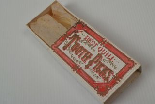 Best Quill Tooth Picks Vintage BOX ONLY Rare Display Item Cardboard Toothpick 3