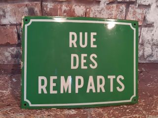 Vintage Green Enamel French Road Street Sign