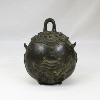 D663: Chinese Ancient Style Bell Of Copper With Good Taste And Appropriate Work