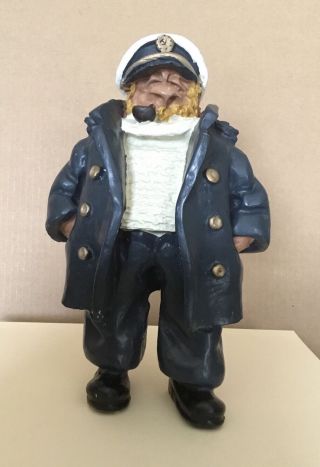 Vintage Nautical Old Man Of The Sea Fisherman Statue 9 Inches Tall