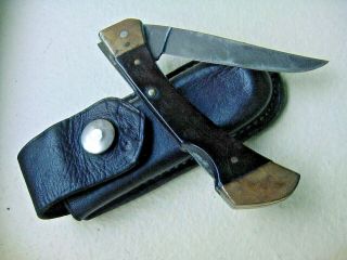 Vintage Sears Craftsman Lockback Pocket Knife Old Crafty Etch,  Belt Sheath Frsp