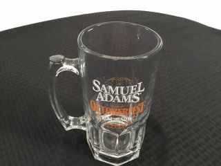 Samuel Sam Adams Octoberfest Glass Beer Mug Stein “raise The Stein” Man Cave Bar