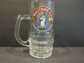 Ravenhead Glass Whitbread Ale Handle Glass Beer Mug Stein 6 " Holds 20 Oz