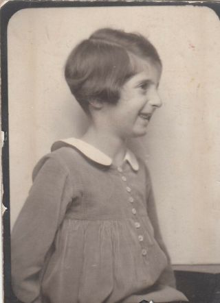 Vintage Photobooth Photo Cute Little Girl 6 Years Old 1928 Antique Photography