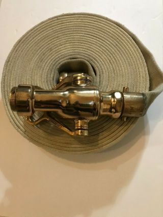 Vintage Heavy Brass Fire Hose Nozzle Rockwood Sprinkler - 50 