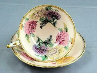Paragon Fine English Bone China Teacup Cup & Saucer Pink Chrysanthemum