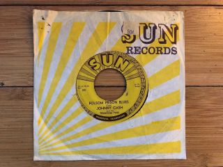 Johnny Cash ‎– So Doggone Lonesome / Folsom Prison Blues 1955 Sun 232 45 Nm -