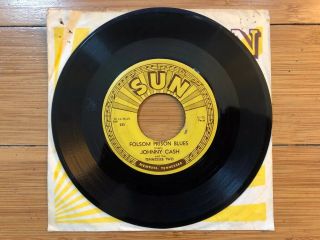 Johnny Cash ‎– So Doggone Lonesome / Folsom Prison Blues 1955 Sun 232 45 NM - 3