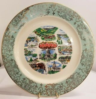 Vintage Idaho State Souvenir Decorative Plate Homer Laughlin 10 "