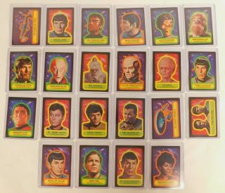Vintage Star Trek Tos 1 - 22 Sticker Card Set 1976