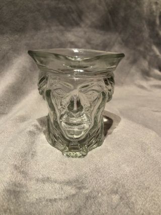 Rare Avon Glass George Washington Head Goblet Candle / Make Up Brush Holder.