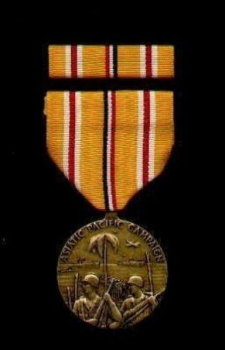 Wwii Asian Pacific Theater Campaign Award Medal With Ribbon Bar