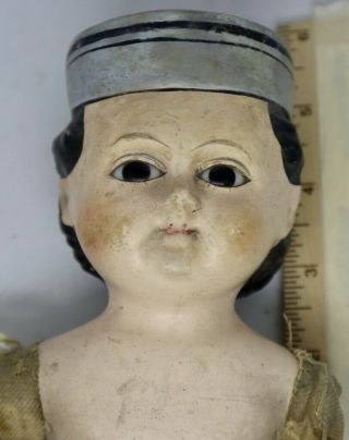 Antique Very Rare 14 " Paper Mache Doll W/orig Motchman Body Fixer Upper