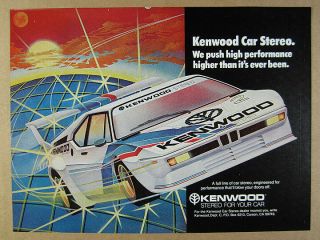 1981 Bmw M1 Race Car Illustration Art Kenwood Car Stereo Vintage Print Ad