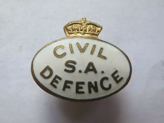 World War Ii South Australian Sa Civil Defence Enamel Badge C1939