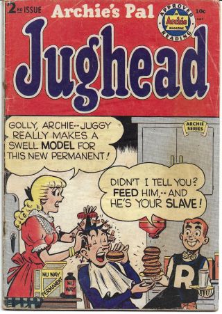 Archie’s Pal Jughead 2 Pre - Code Golden Age Comic 1950 1.  8 G -