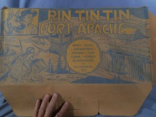 Vtg 1956 Marx Rin Tin Tin Fort Apache Playset Still Was In Paper Bags