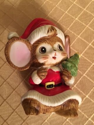 The Christmas Mouse With Christmas Tree,  Homco,  5405