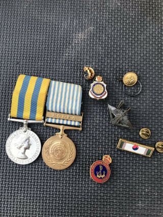 Korea War Medal Pair Royal Australian Navy Hmas Frigate Culgoa Named Era Roach
